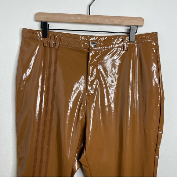 Adidas X Ivy Park Brown Latex Faux Leather Pants Yeezy Beyoncé Size XL NWT - Picture 6 of 16
